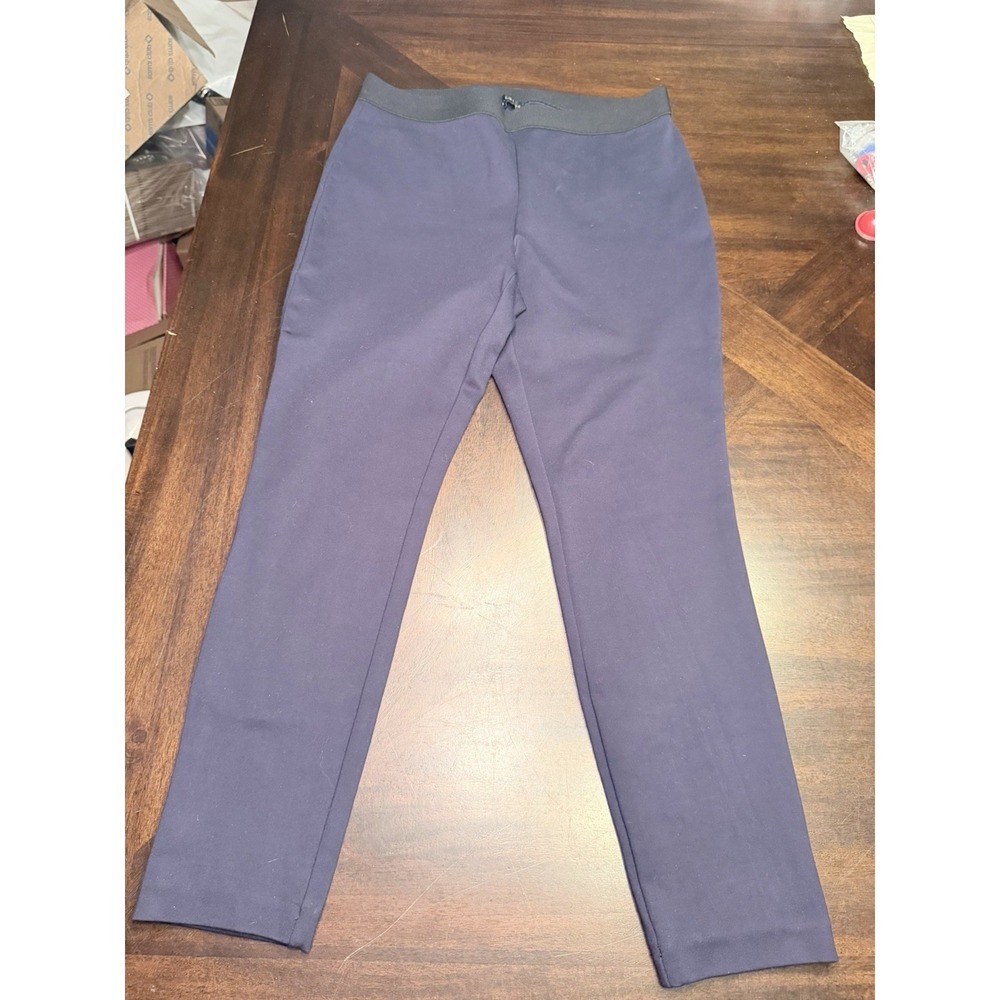 Talbots Soho Ankle Pant Navy 6 petite Elastic Waist Pull On